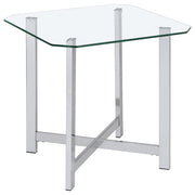 Cronin 3-piece Tempered Glass Top Coffee Table Set Chrome - 706568-S3