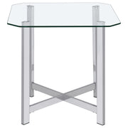 Cronin 3-piece Tempered Glass Top Coffee Table Set Chrome - 706568-S3