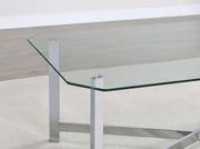 Cronin 3-piece Tempered Glass Top Coffee Table Set Chrome - 706568-S3