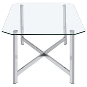 Cronin Rectangular Tempered Glass Top Cocktail Coffee Table Chrome - 706568