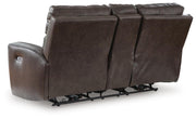 Crossplex Smoke Power Reclining Loveseat with Console - PCU6450618