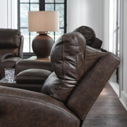 Crossplex Smoke Power Reclining Loveseat with Console - PCU6450618