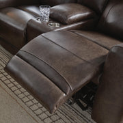 Crossplex Smoke Power Reclining Loveseat with Console - PCU6450618