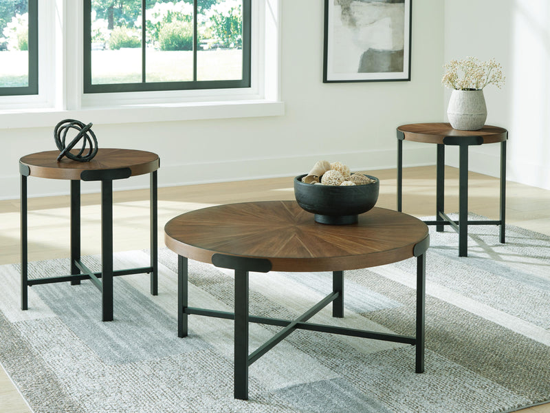 Crosstrail Brown Table (Set of 3) - T483-13