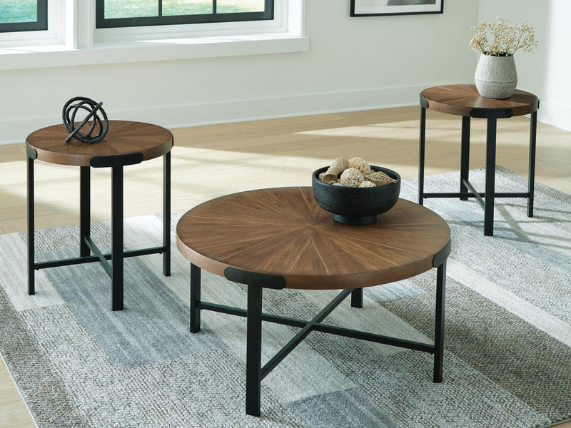 Crosstrail Brown Table (Set of 3) - T483-13