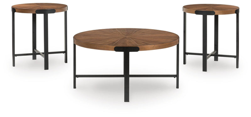 Crosstrail Brown Table (Set of 3) - T483-13