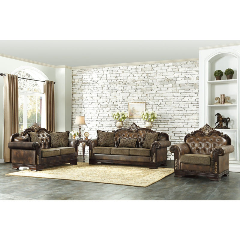 Croydon Dark Cherry Living Room Set - Lara FurnitureLiving Room Set