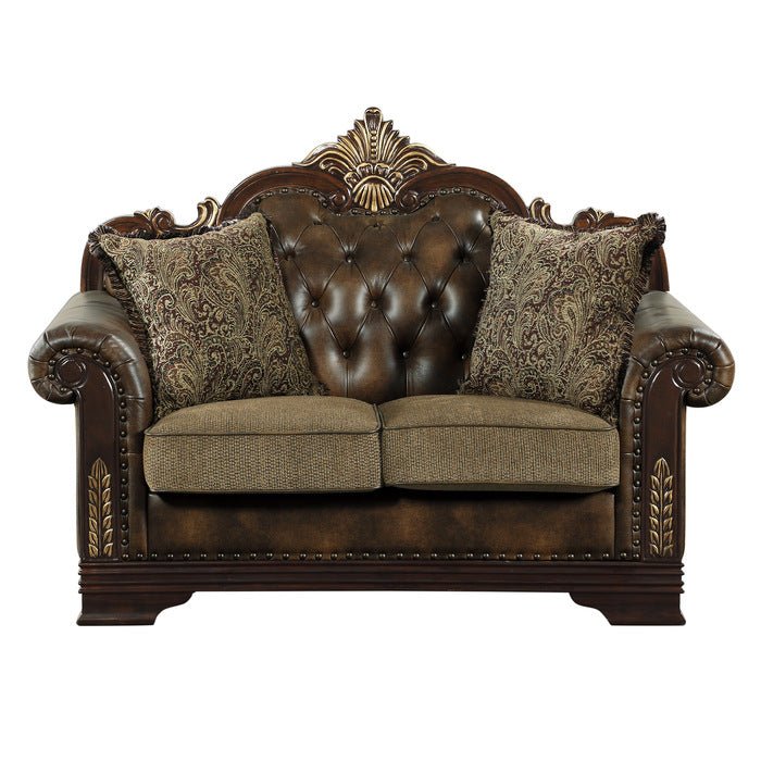 Croydon Dark Cherry Living Room Set - Lara FurnitureLiving Room Set