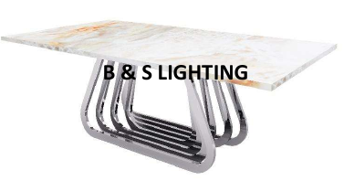 CT2005C 52 X 28 X 17.2 SILVER STAINLESS STEEL + MARBLE COFFEE TABLE - 210000007497