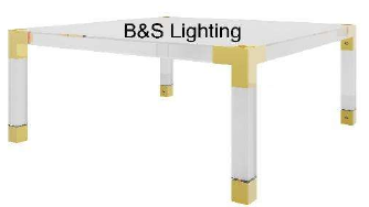 CT3001G  39 X 39 X 16 GOLD ACRYLIC + STAINLESS STEEL + GLASS COFFEE TABLE - 210000007361