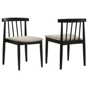 Cullen Dining Side Chair Upholstered Seat Black (Set of 2) - 193942BLK