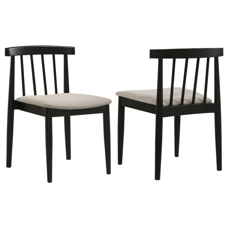 Cullen Dining Side Chair Upholstered Seat Black (Set of 2) - 193942BLK