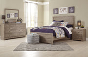 Culverbach Full Panel Bed with Mirrored Dresser and 2 Nightstands in Gray - PKG002423