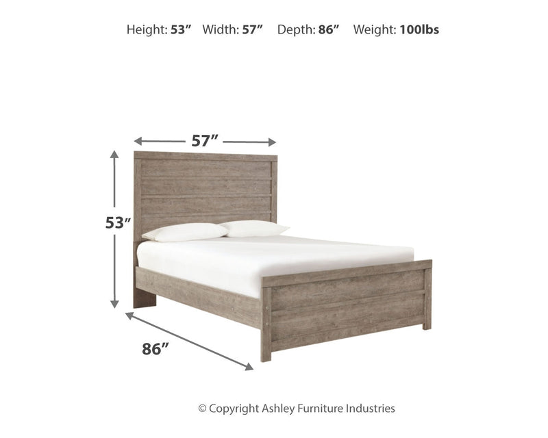 Culverbach Full Panel Bed with Mirrored Dresser, Chest and 2 Nightstands in Gray - PKG002426