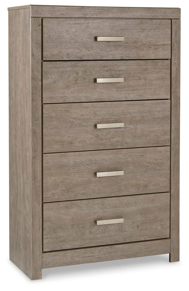 Culverbach Gray Full Panel Bed, Dresser and Chest - B070B32