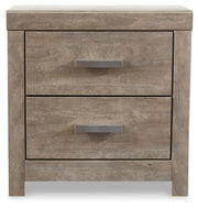 Culverbach King Panel Bed with Mirrored Dresser, Chest and Nightstand in Gray - PKG011531