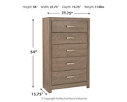 Culverbach King Panel Bed with Mirrored Dresser, Chest and Nightstand in Gray - PKG011531