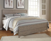 Culverbach King Panel Bed with Mirrored Dresser, Chest and Nightstand in Gray - PKG011531