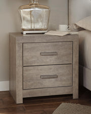 Culverbach King Panel Bed with Mirrored Dresser, Chest and Nightstand in Gray - PKG011531
