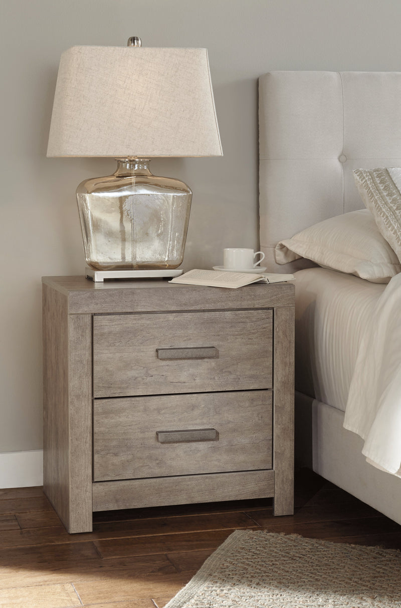 Culverbach King Panel Bed with Nightstand in Gray from Ashley - Lara Furniture