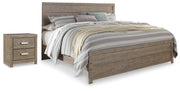 Culverbach King Panel Bed with Nightstand in Gray from Ashley - Lara Furniture