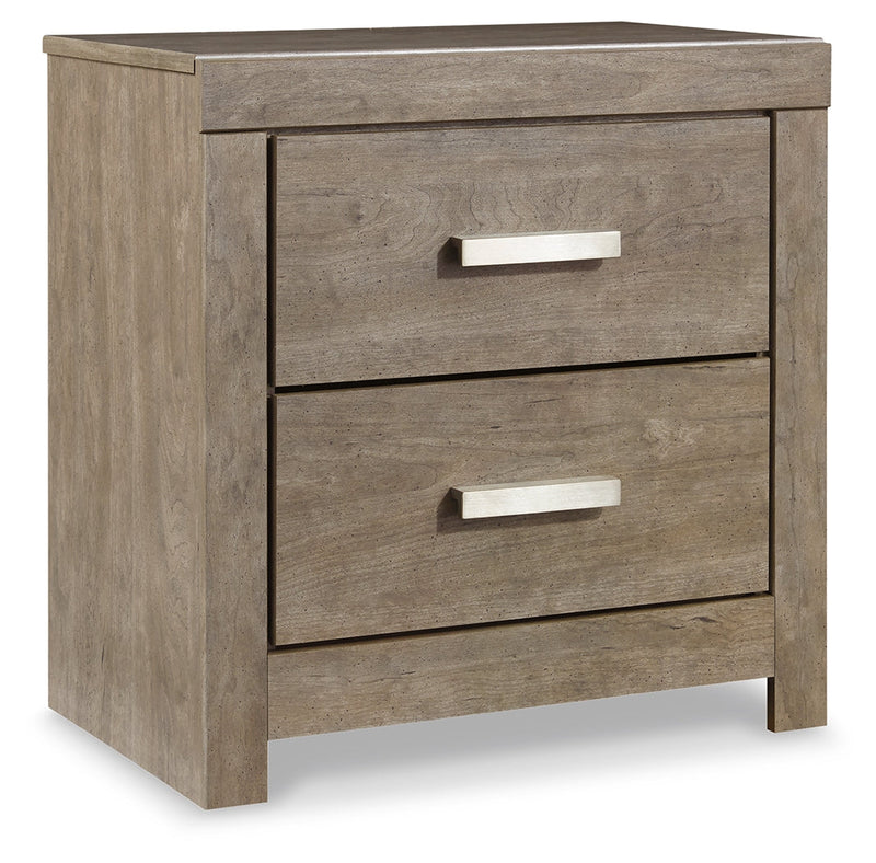 Culverbach King Panel Bed with Nightstand in Gray from Ashley - Lara Furniture