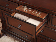 Cumberland Brown Cherry Sleigh Storage Platform Bedroom Set - Lara FurnitureBedroom Set