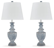 Cylerick 2-Piece Table Lamp Set in Antique Blue - PKG016438