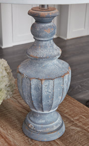 Cylerick 2-Piece Table Lamp Set in Antique Blue - PKG016438