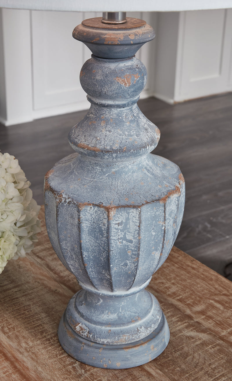 Cylerick 2-Piece Table Lamp Set in Antique Blue - PKG016438