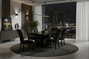 D03 Dining Table +6 D03 Dining Chairs Black - D03DT+D03DC-BLK 7 PC