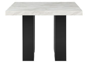 D04 White Bar Table And 6 D04 Black Bar Stool - D04BT-WHT+D04BS-BLK 7PC