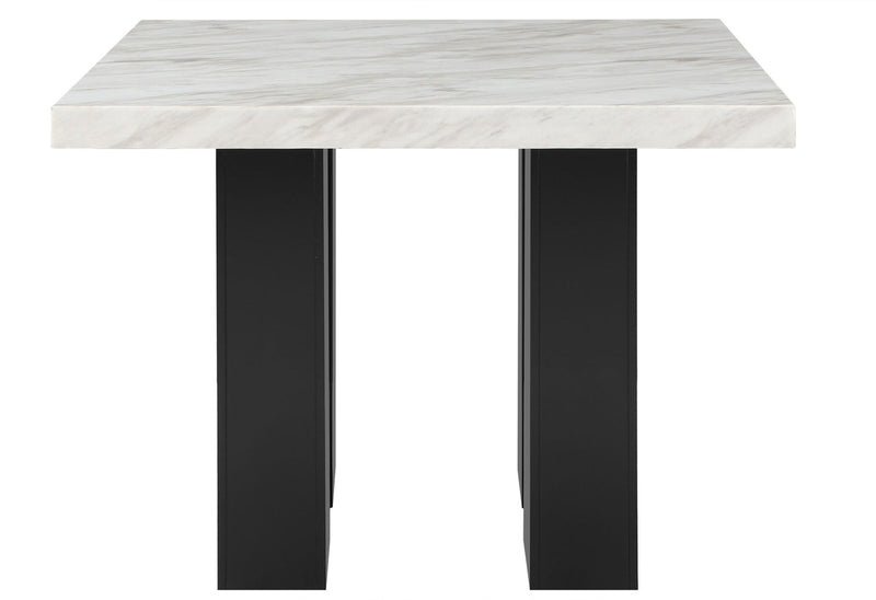 D04 White Bar Table And 6 D04 Black Bar Stool - D04BT-WHT+D04BS-BLK 7PC