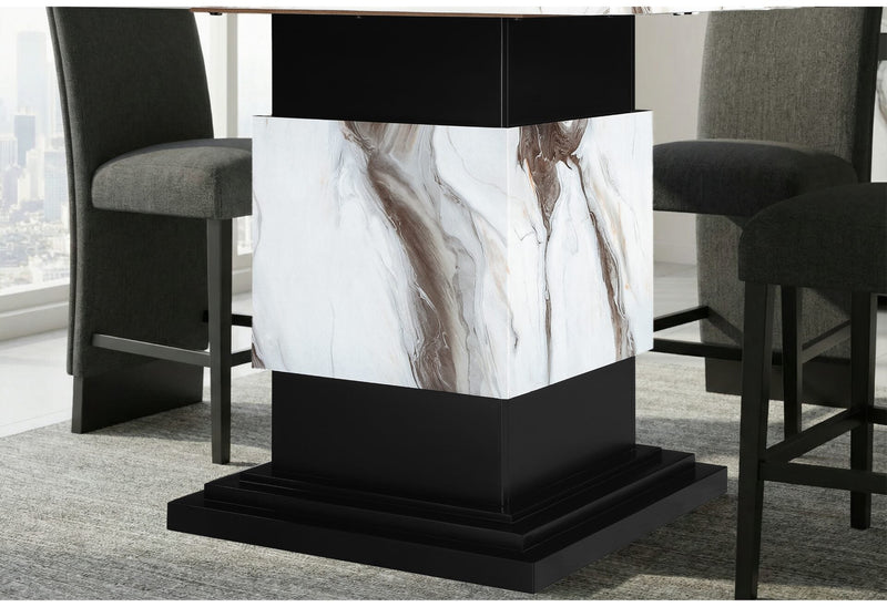 D12 Bar Table And 4 D12 Brown Bar Stools - D12BT+D12BS-BRWN