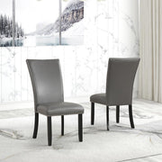 [D210-C] Vivian - Chair, PU / SOLID RUBBER WOOD, Gray Box: 1 of 1 Box of 2 - D210-C