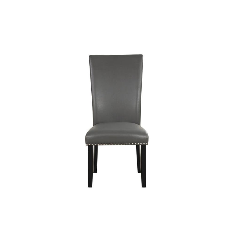 [D210-C] Vivian - Chair, PU / SOLID RUBBER WOOD, Gray Box: 1 of 1 Box of 2 - D210-C