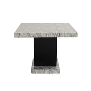 [D210-Table] Vivian - Dining Table, MDF / SOLID WOOD, Gray / Black Each - D210-Table