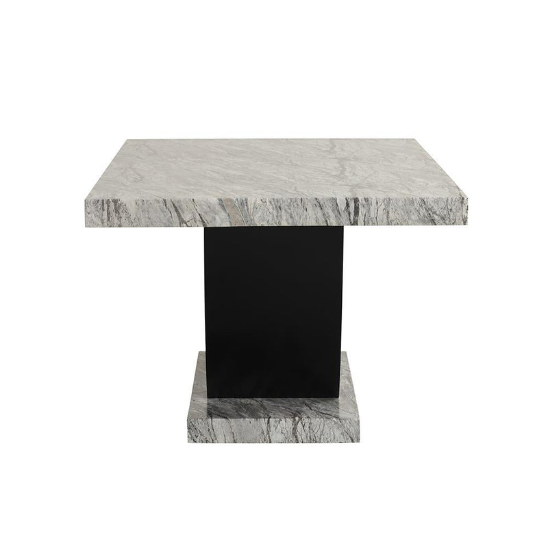 [D210-Table] Vivian - Dining Table, MDF / SOLID WOOD, Gray / Black Each - D210-Table