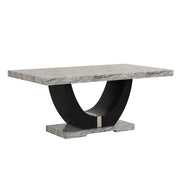 [D210-Table] Vivian - Dining Table, MDF / SOLID WOOD, Gray / Black Each - D210-Table