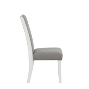 [D211-C] Sarah - Chair (Side Chair), FABRIC / SOLID RUBER WOOD, Gray / White With : N/A Box: 1 of 1 Box of 2 - D211-C