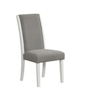 [D211-C] Sarah - Chair (Side Chair), FABRIC / SOLID RUBER WOOD, Gray / White With : N/A Box: 1 of 1 Box of 2 - D211-C