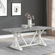 [D211-Table] Sarah - Dining Table, MDF, SOLID WOOD, Gray / White With : N/A Box: 1 of 1 Each - D211-Table