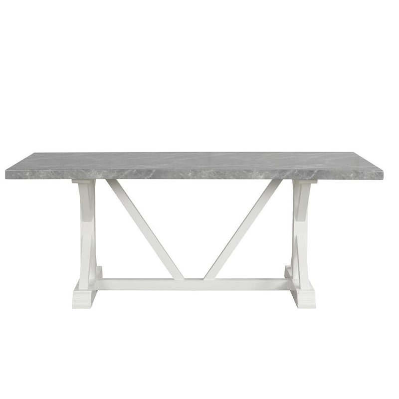 [D211-Table] Sarah - Dining Table, MDF, SOLID WOOD, Gray / White With : N/A Box: 1 of 1 Each - D211-Table