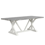 [D211-Table] Sarah - Dining Table, MDF, SOLID WOOD, Gray / White With : N/A Box: 1 of 1 Each - D211-Table