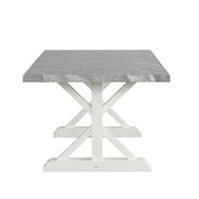 [D211-Table] Sarah - Dining Table, MDF, SOLID WOOD, Gray / White With : N/A Box: 1 of 1 Each - D211-Table