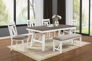 D215 - Lindsy Rec 6PC (Rectangle Table & 4 Chairs & Bench) - D215-6PC
