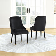 [D217-C] Eva - Chair (Black), SOLID RUBER WOOD / VELVET, Black Box: 1 of 1 Box of 2 - D217-C