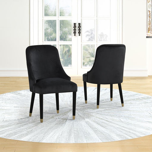 [D217-C] Eva - Chair (Black), SOLID RUBER WOOD / VELVET, Black Box: 1 of 1 Box of 2 - D217-C