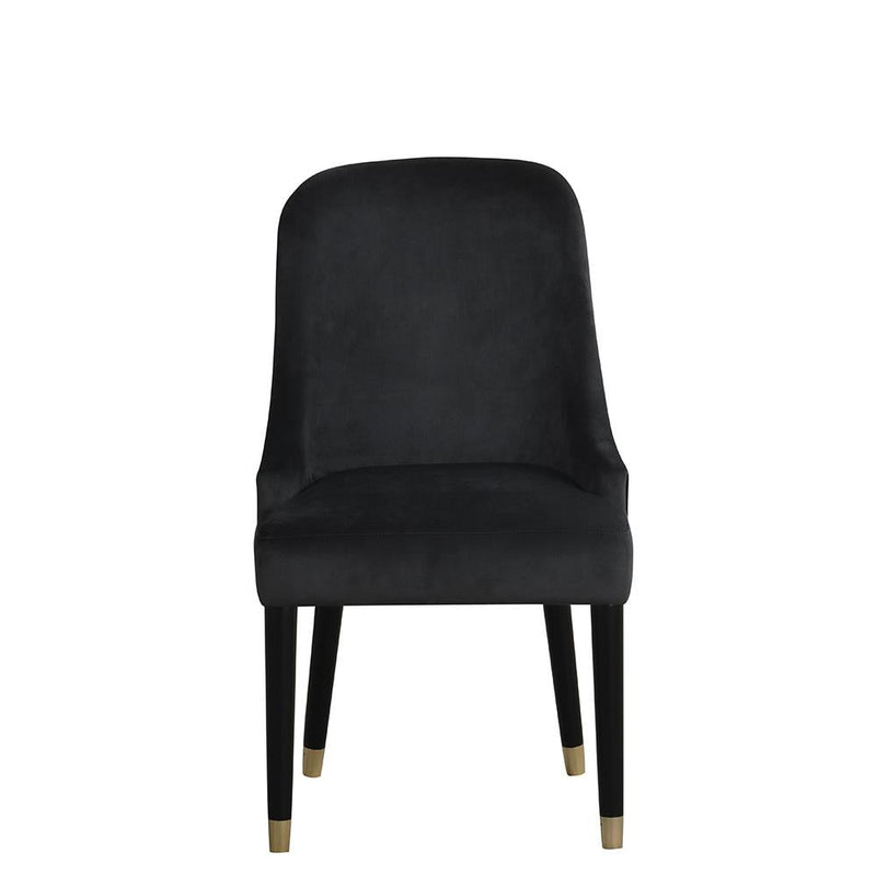 [D217-C] Eva - Chair (Black), SOLID RUBER WOOD / VELVET, Black Box: 1 of 1 Box of 2 - D217-C