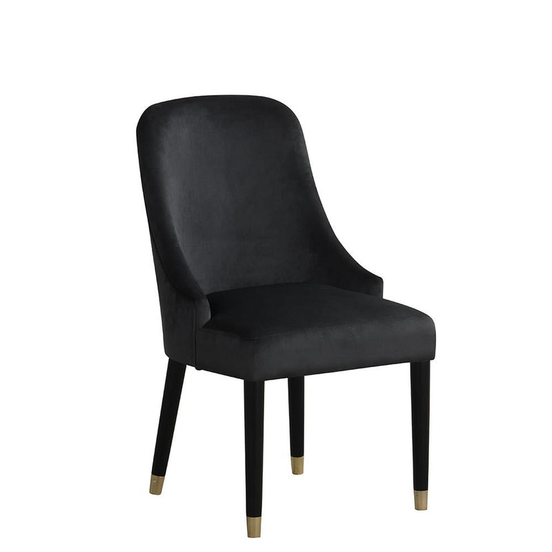 [D217-C] Eva - Chair (Black), SOLID RUBER WOOD / VELVET, Black Box: 1 of 1 Box of 2 - D217-C